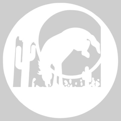 Bronco Silhouette Logo White Thumbnail